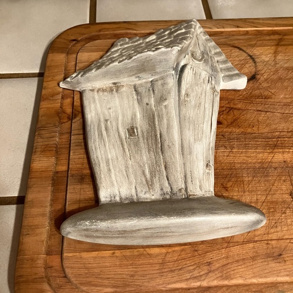 Vintage Chalkware Wall Outhouse Decor With Man - Picture 2 of 6
